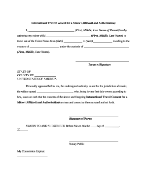 Travel Document Without Parent  Form