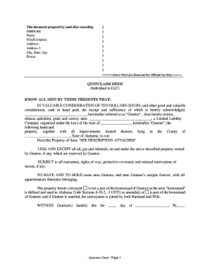 How to Fill Out a Quit Claim Deed  Form