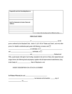 Executer Deed Md Form