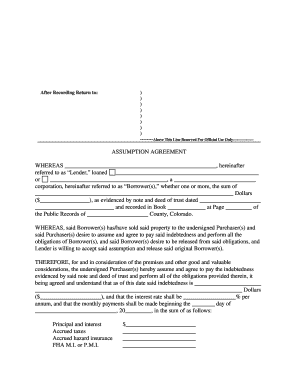 Mortgage Assumption Agreement Form