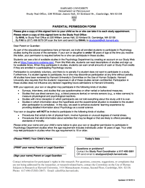 Parental Consent Letter for Study Abroad  Form