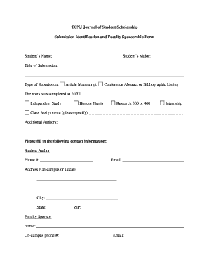 Student Sponsorship  Form