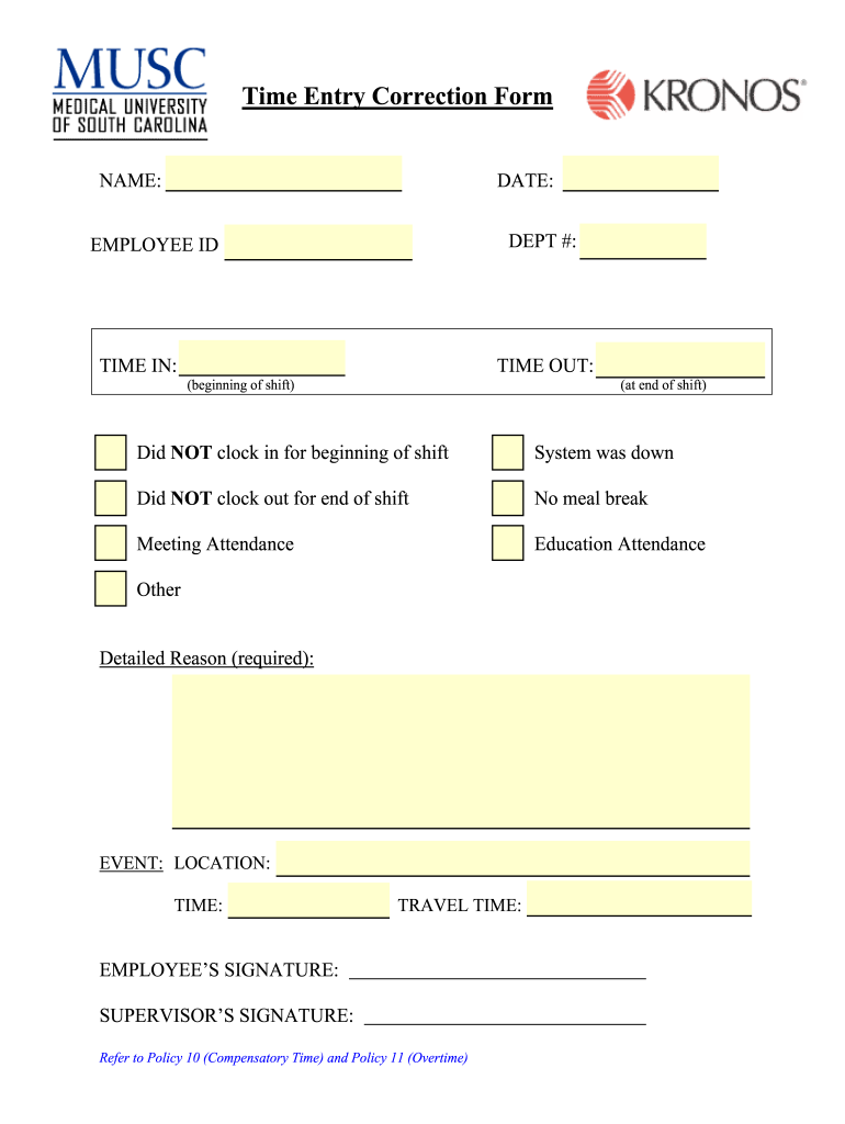 Musc Time Entry Form