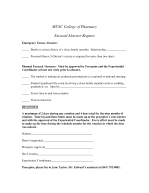 Musc Doctors Note  Form