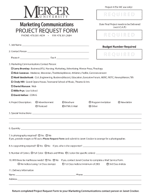 Marketing Request Form Template