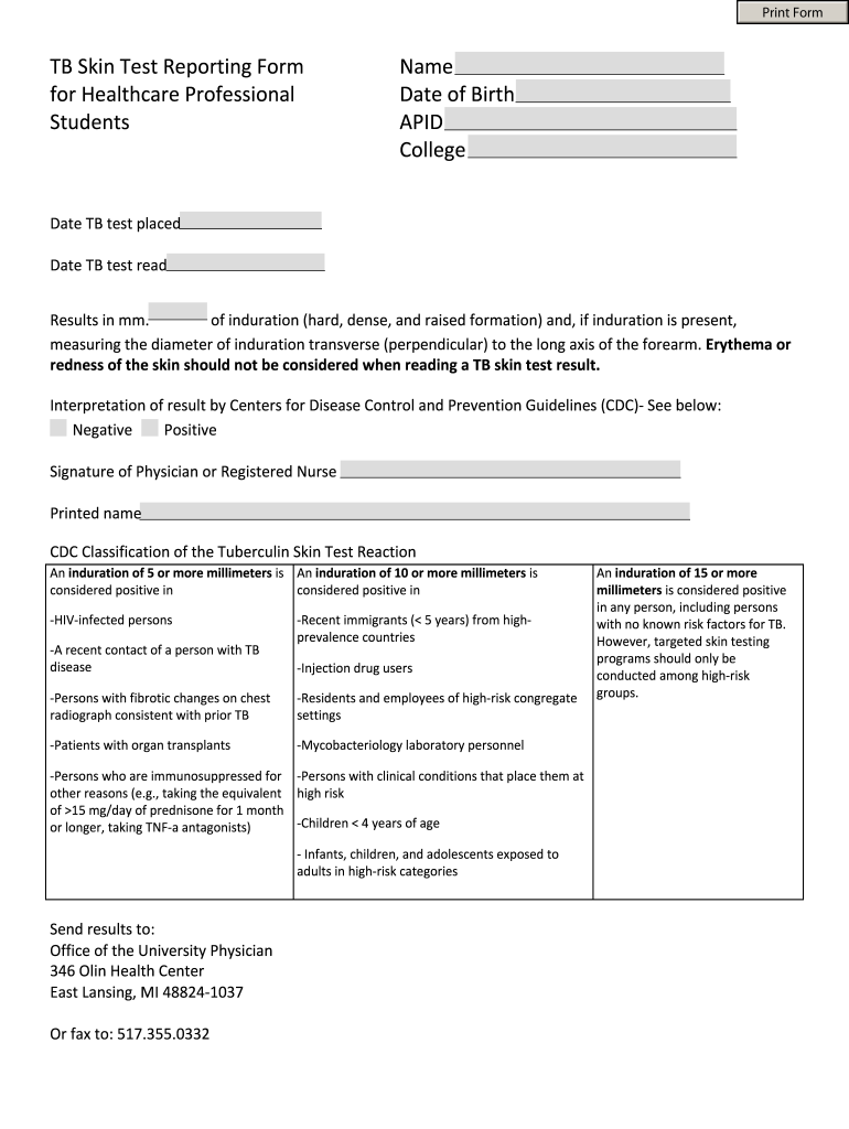 Tb Test Forms Printable For Az Fill Out and Sign Printable PDF