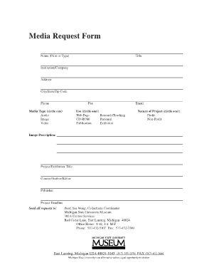 Media Request Form Template