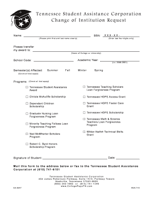 University Institution Form