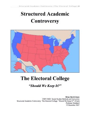 Structured Academic Controversy the Electoral College Bdjones People Wm  Form