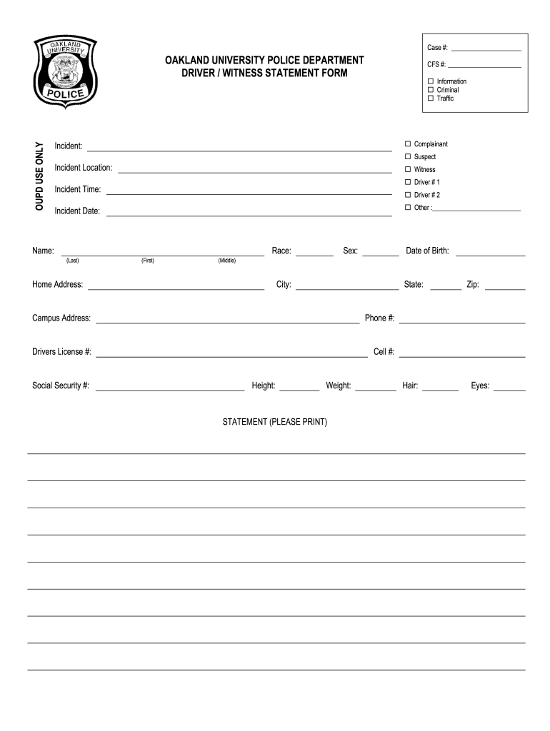 Police Report Request Form