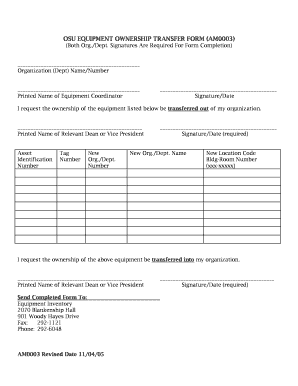 Equipment Transfer Form