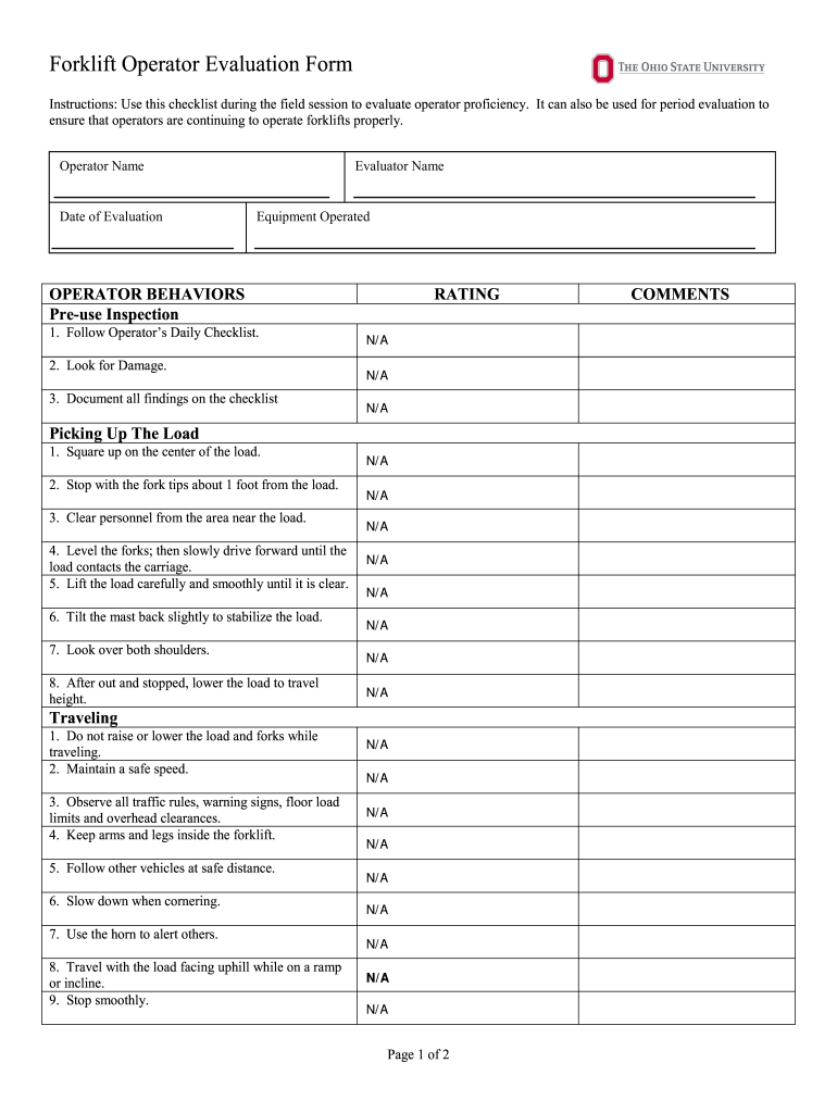 Forklift Certification Cards PDF  Form