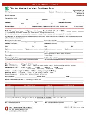 4 H Member Enrollment Form Ashtabula County Home the Ashtabula Osu