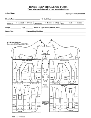  Horse Identification Form 2010