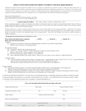 Sworn Statement of Commuting Status OSU Residential Life Reslife Okstate  Form