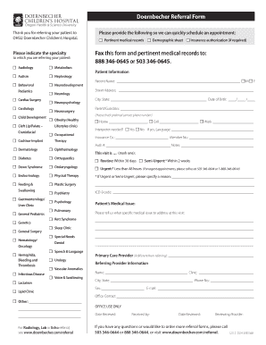 Doernbecher Referral Form