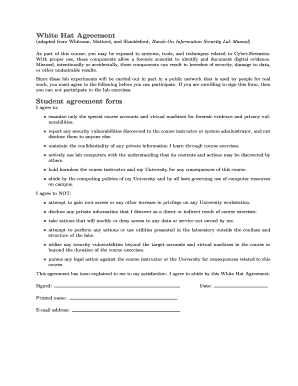 White Hat Agreement Student Agreement Form Plaza Obu