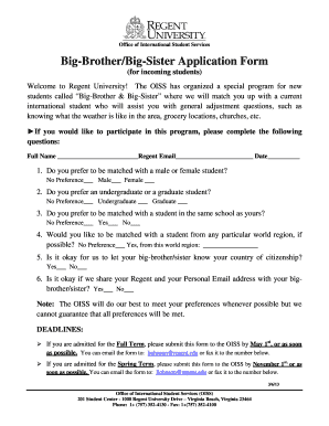New Sister Application  Form