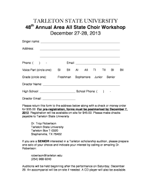 Dsmc Choir Registration Form