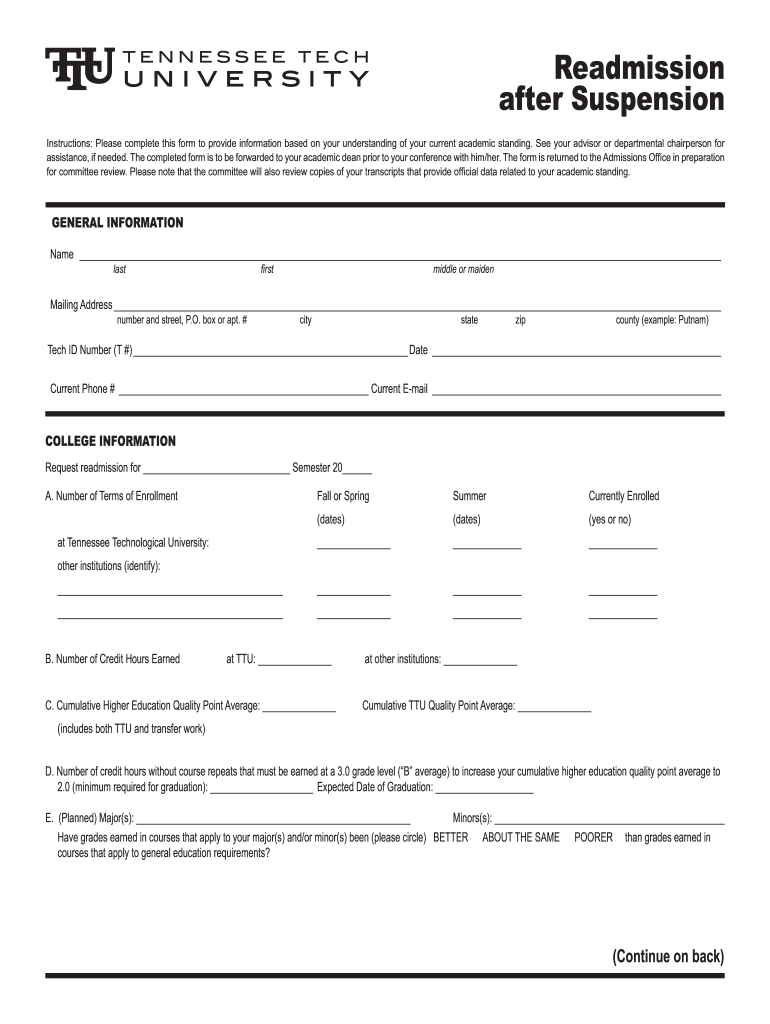  Readmission After Suspension 2010-2024