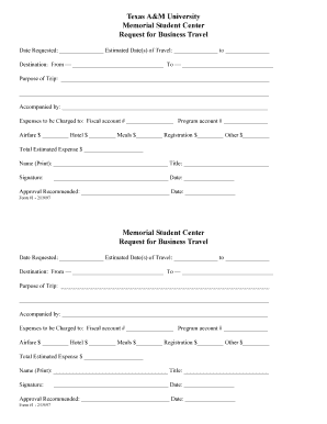 Business Trip Application Form