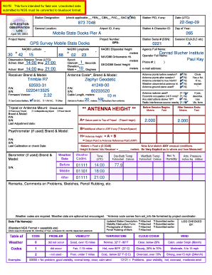 Ngs Gps Observation Log Form