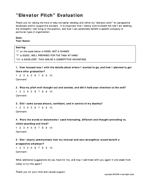 Elevator Speech for Cosmetologist  Form