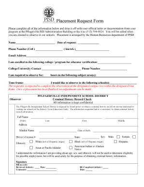 Background Application Form