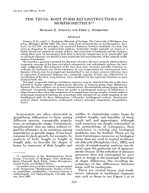 The Truss Body Form Reconstructions in Morphometrics Faculty Biol Ttu