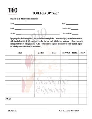 Book Loan Contract Form