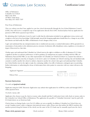  Columbia University Acceptance Letter PDF 2012-2024