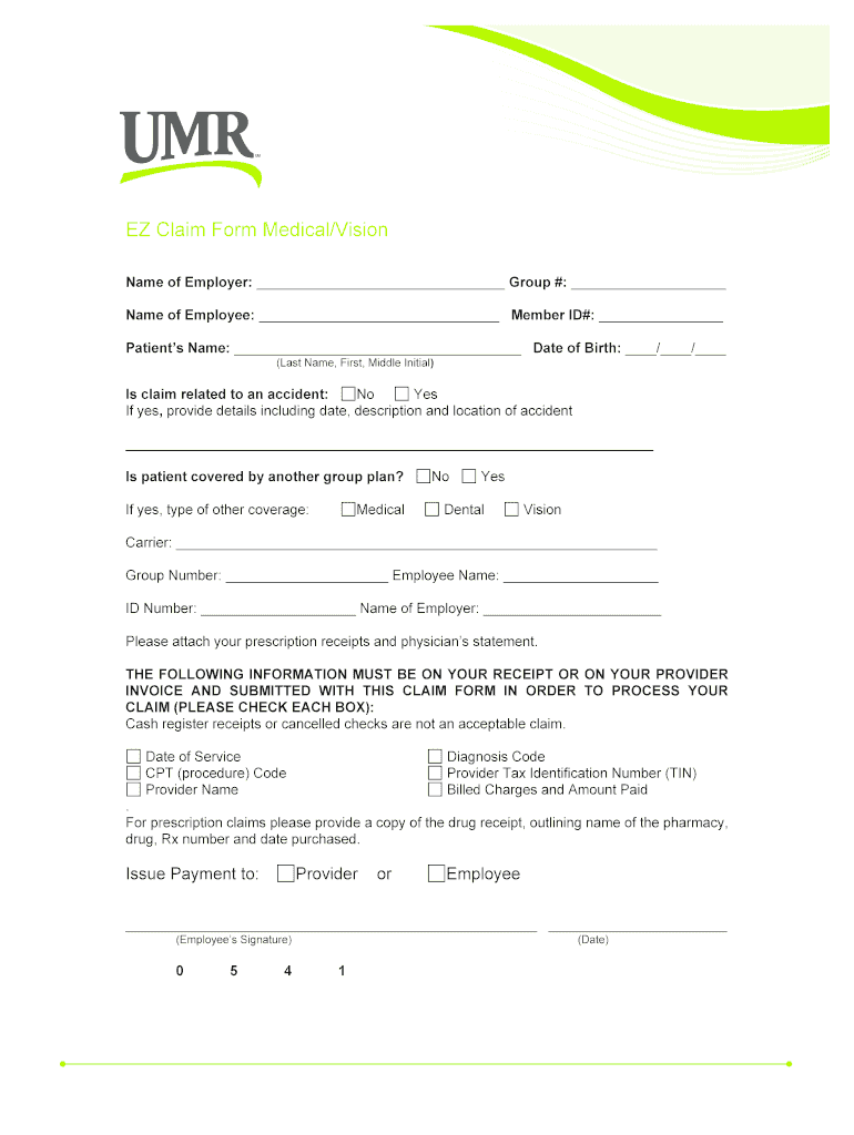 Umr Claim Forms