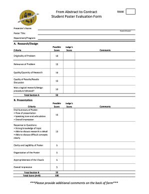 Abstract Evaluation Form