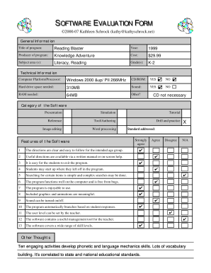 Software Evaluation Template Fill Out And Sign Printable Pdf Template Signnow