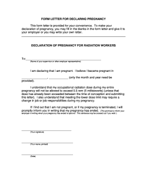 Light Duty Pregnancy Letter  Form