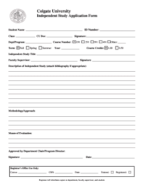 Study Application Form