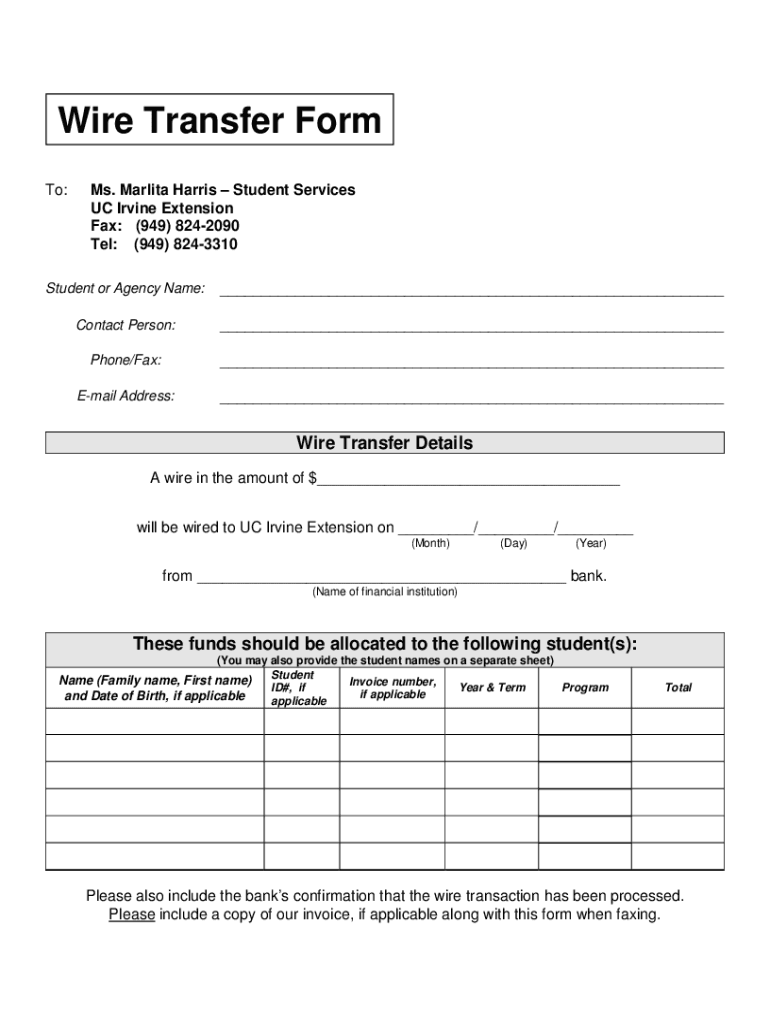 Get and Sign Wire Instructions Template  Form