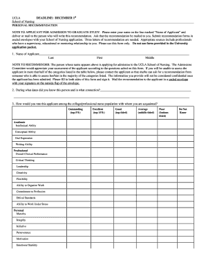 Ucla Nursing Letter of Recommendation  Form