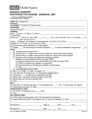 General Surgery Antibiotic Order Form