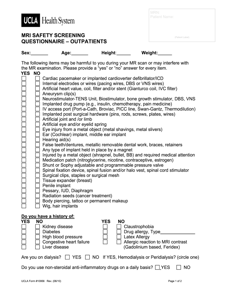  Teens Depression Screening Questionnaire 2010-2024