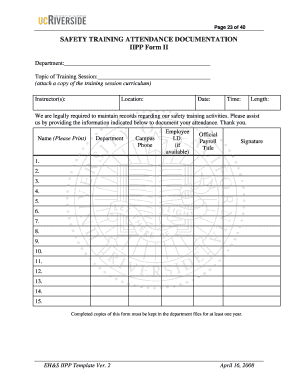 Safety Training Documentation  Form