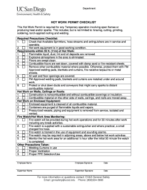 Hot Work Checklist PDF  Form