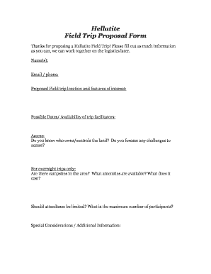 Field Trip Proposal Template  Form