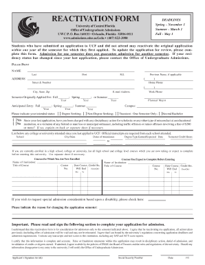 Ucf Reactivation Form