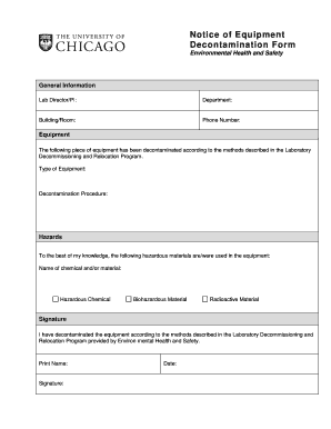 Decontamination Form