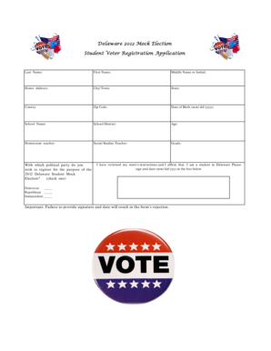 Mock Voter Registration  Form