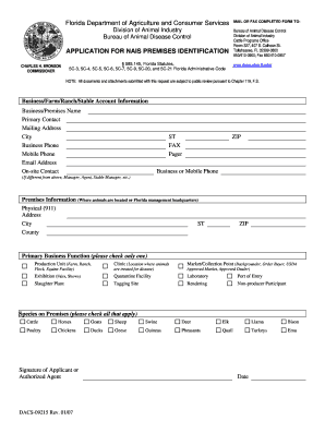 Florida Department of Agriculture Forms