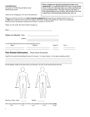 Printable Pain Management Forms