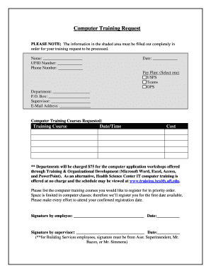 Training Request Form Template Word