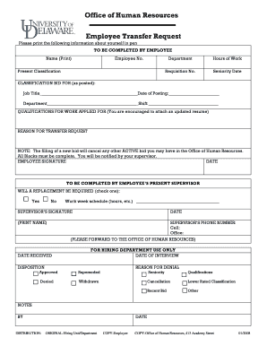 Employee Transfer Form PDF